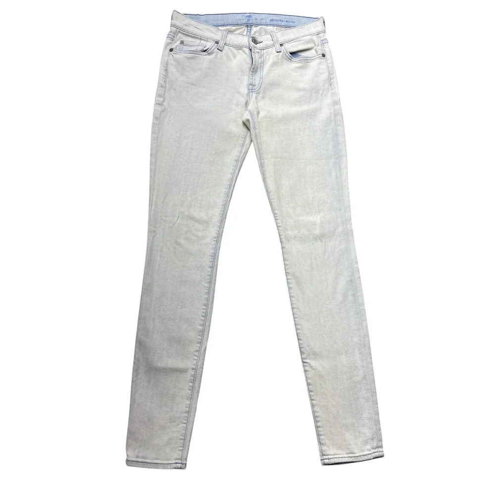 7 For All Mankind Gwenevere Jeans Womens 28 Light Wash Skinny Stretch Denim USA